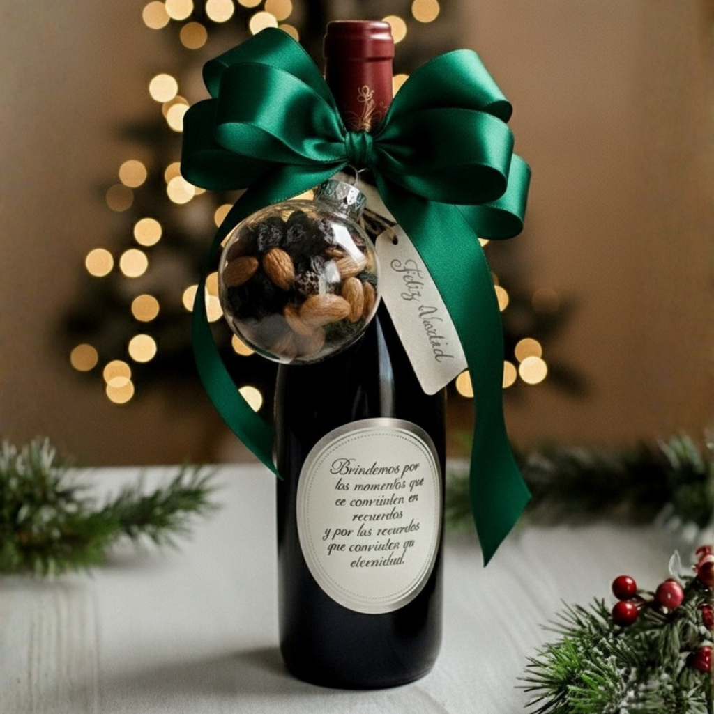 Botella de Vino Navidad