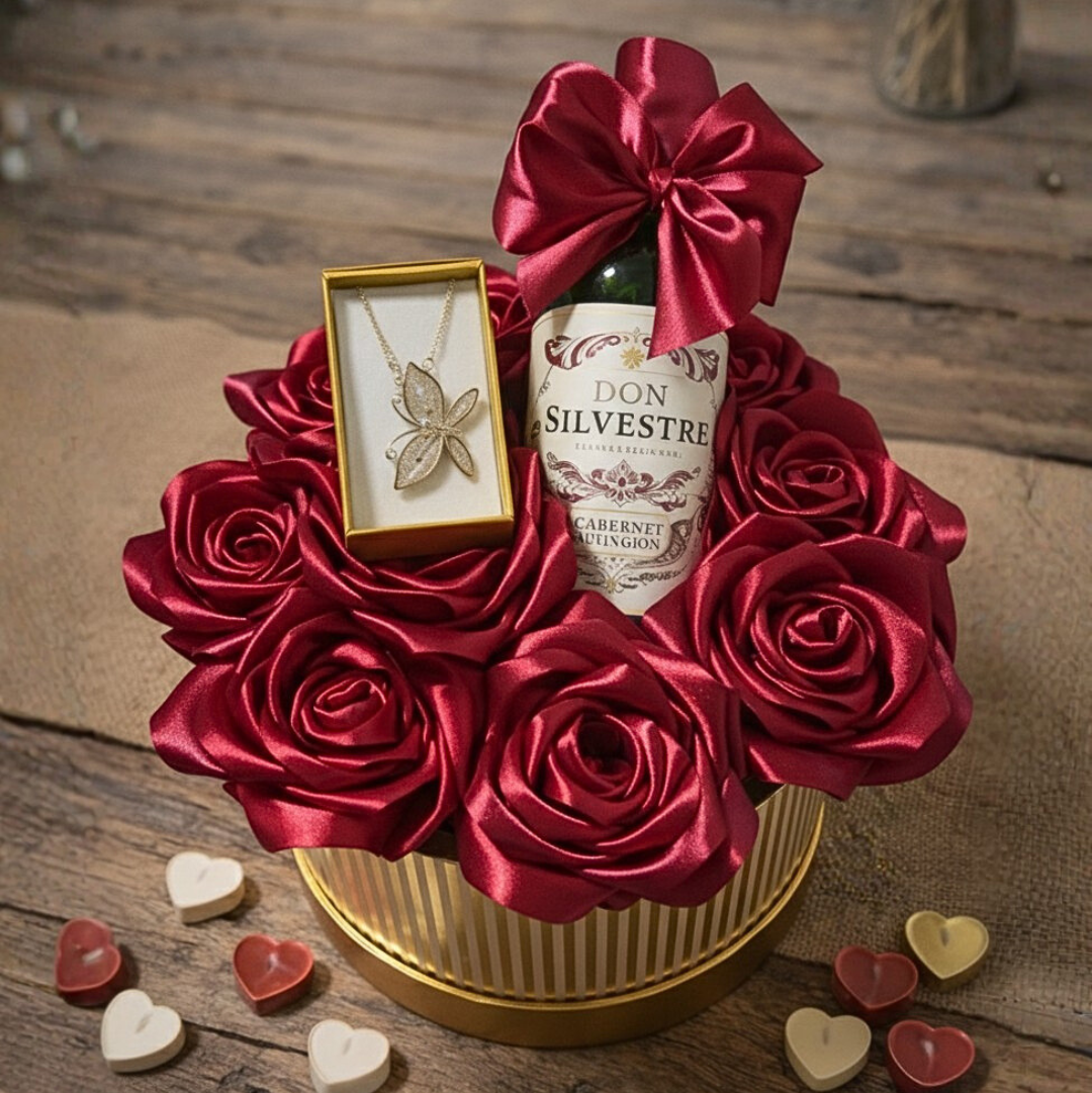 Rosas Eternas Vino + Joya