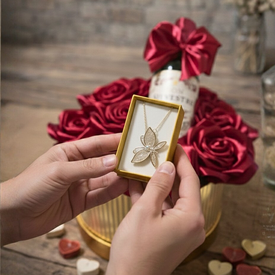 Rosas Eternas Vino + Joya